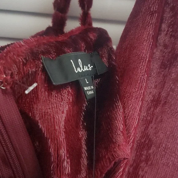 NWT Lulus L Stunning Ways Wine Red Velvet Sleeveless Mini Dress - Picture 10 of 15